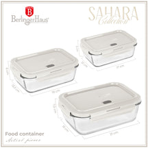 BerlingerHaus Glas Opbevaringsbokse Mat Creme - 3-delt - 570 ml, 840 ml & 1,18 Liter