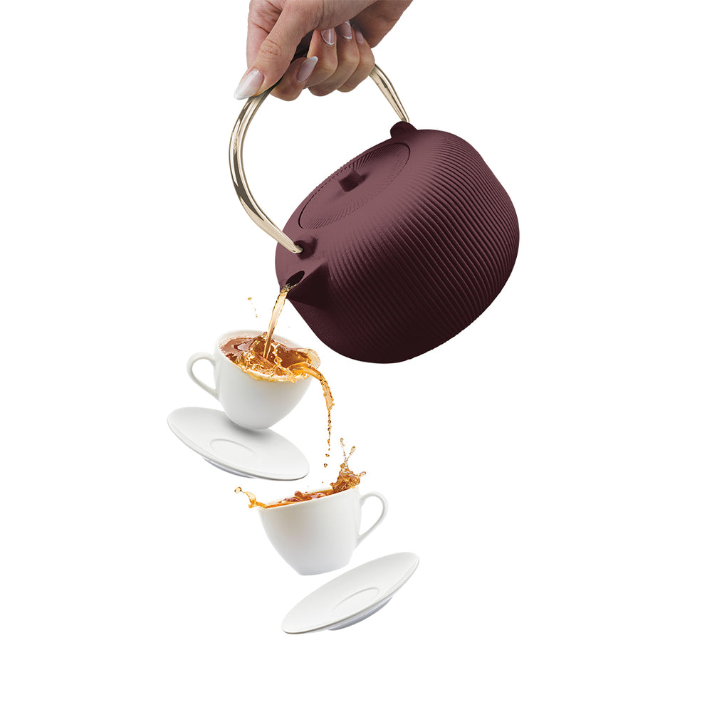 BerlingerHaus Teapot med RVS Filter - Gussejern Mat Bordeaux - 1 Liter