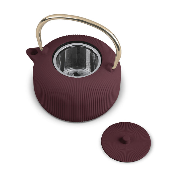 BerlingerHaus Teapot med RVS Filter - Gussejern Mat Bordeaux - 1 Liter