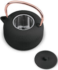 BerlingerHaus Teekande med RVS Filter - Støbejern Sort Roséguld - 1 Liter
