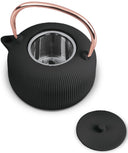 BerlingerHaus Teekande med RVS Filter - Støbejern Sort Roséguld - 1 Liter