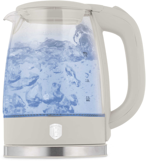 BerlingerHaus Elkande Glas Mat Creme - 1.7 Liter - 2200W