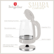 BerlingerHaus Elkande Glas Mat Creme - 1.7 Liter - 2200W