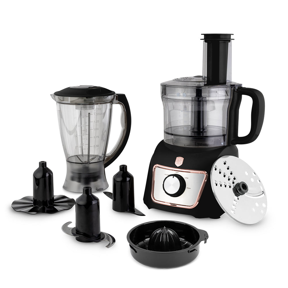 BerlingerHaus Køkkenmaskine / Foodprocessor 8-i-1 Sort Roséguld - 500W