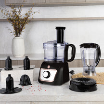 BerlingerHaus Køkkenmaskine / Foodprocessor 8-i-1 Sort Roséguld - 500W