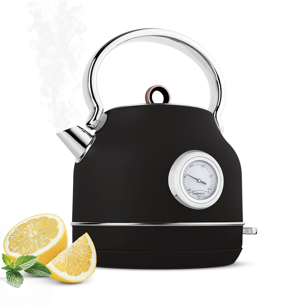 BerlingerHaus Elkande Sort Roséguld - med Termometer - 1.7 Liter - 2200W