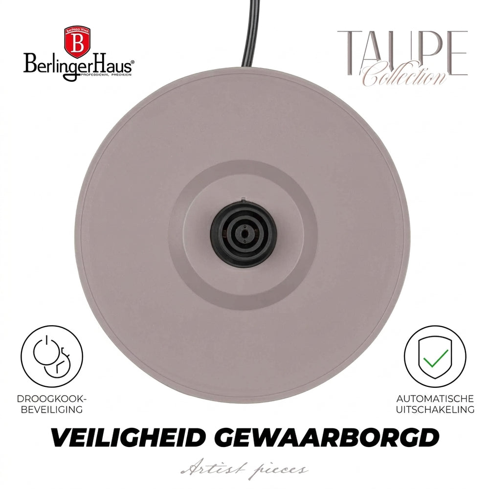 BerlingerHaus Elkande Taupe - med Thermometer - 1.7 Liter - 2200W