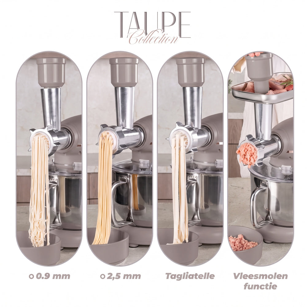 BerlingerHaus Multifunktionel Køkkenmaskine Taupe - 4-i-1 - 1500W