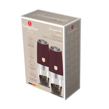 BerlingerHaus Elektrisk Peber- og Saltmølle Sæt Gravity Mat Bordeaux - Keramisk Mølle - 2-Delt