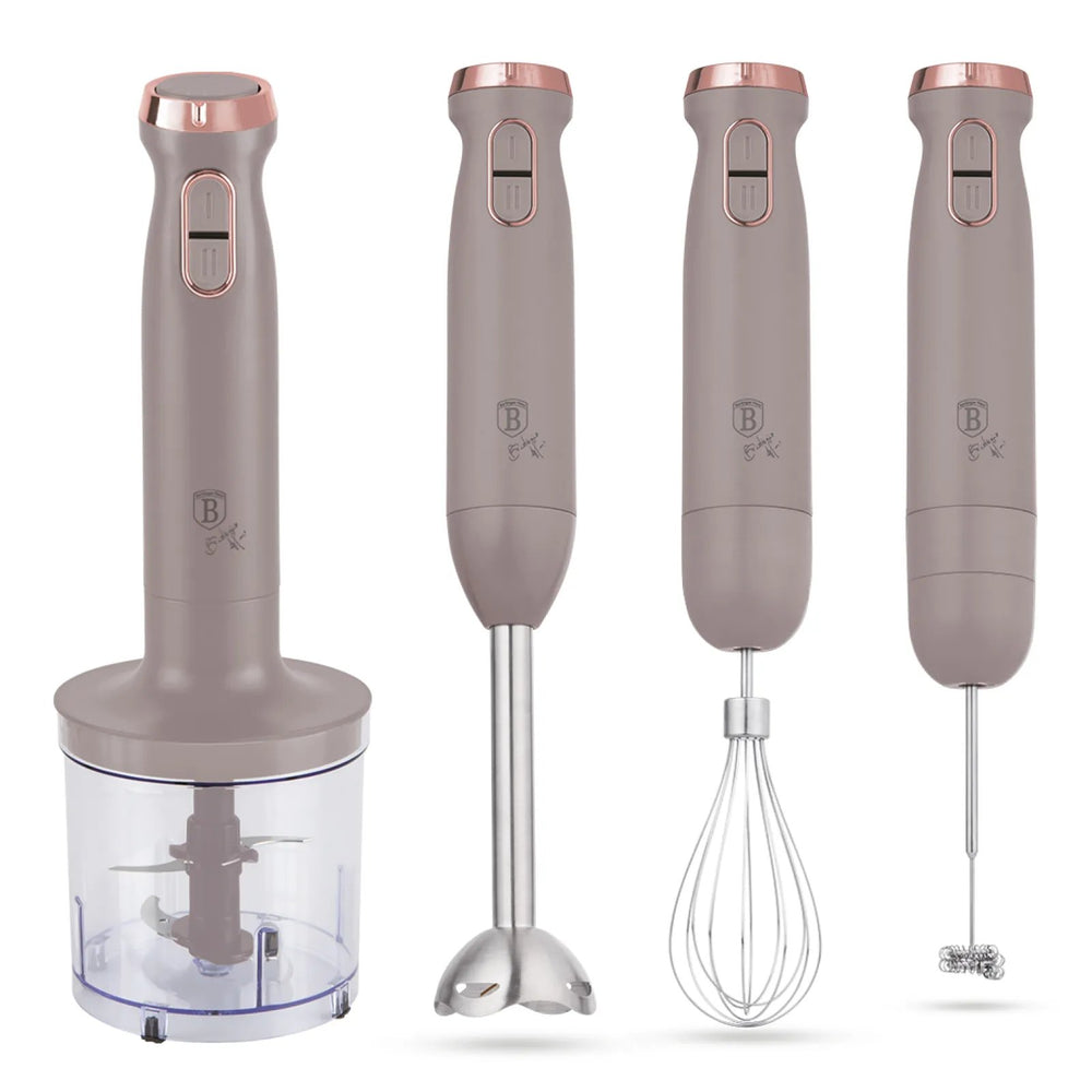 BerlingerHaus Stavblender sæt Taupe – 6-i-1 – 800 W
