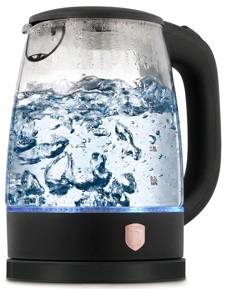 BerlingerHaus Vandkoger Glas Sort Roséguld - 1.7 Liter - 2200W