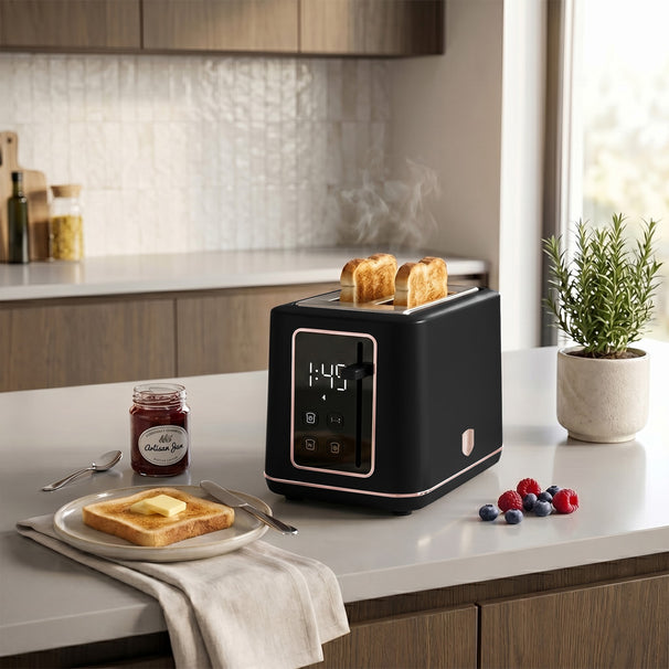 BerlingerHaus Brødrister Digital Sort Roséguld - 2 Slots - 870W