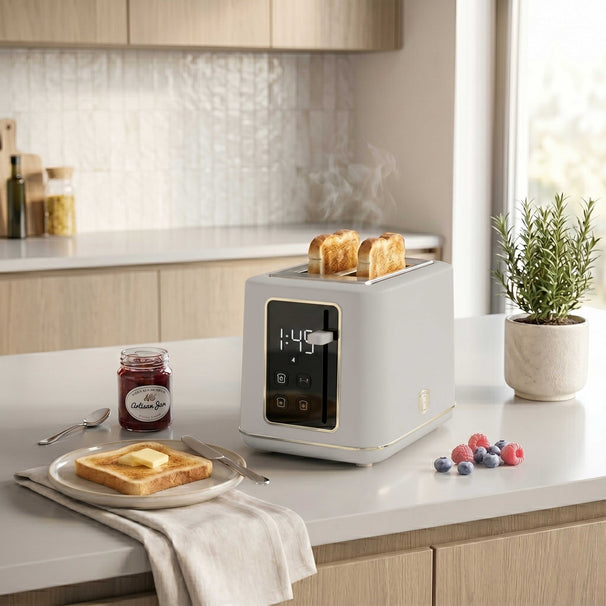 BerlingerHaus Brødrister Digital Mat Creme - 2 Slots - 870W