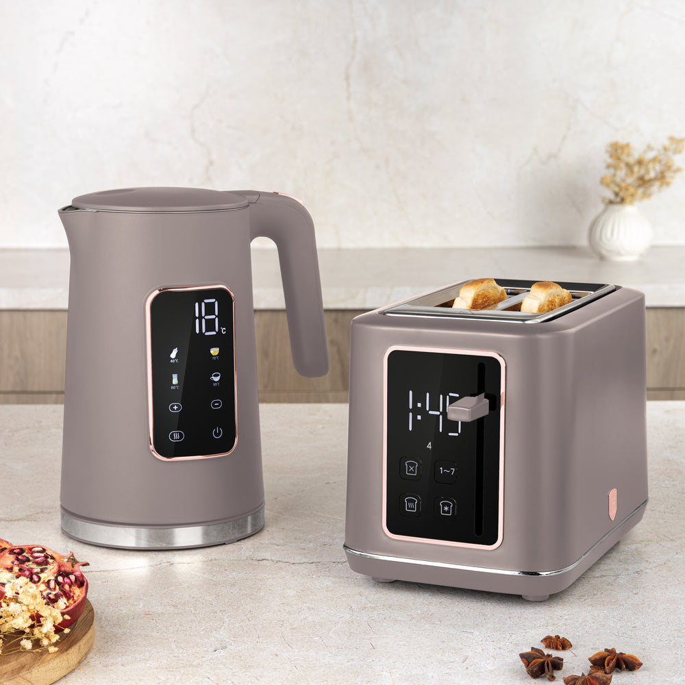 BerlingerHaus Brødrister Digital Taupe - 2 Slots - 870W