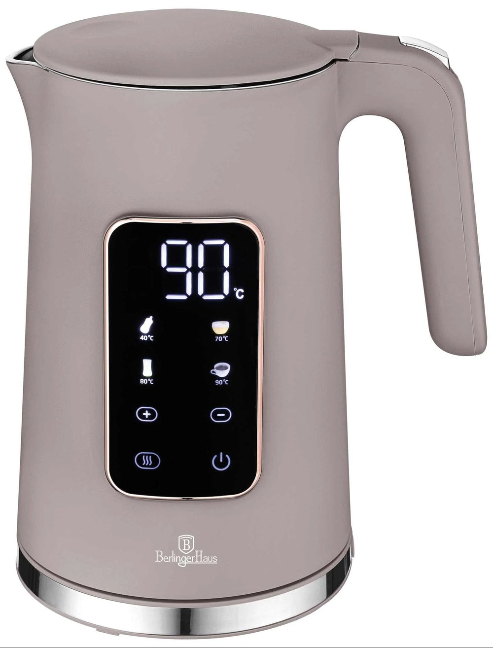 BerlingerHaus Elkande Digital Taupe - Temperaturindstilling - 1.7 Liter - 2200W