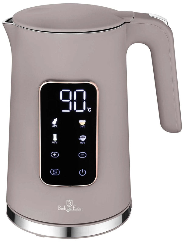 BerlingerHaus Elkande Digital Taupe - Temperaturindstilling - 1.7 Liter - 2200W
