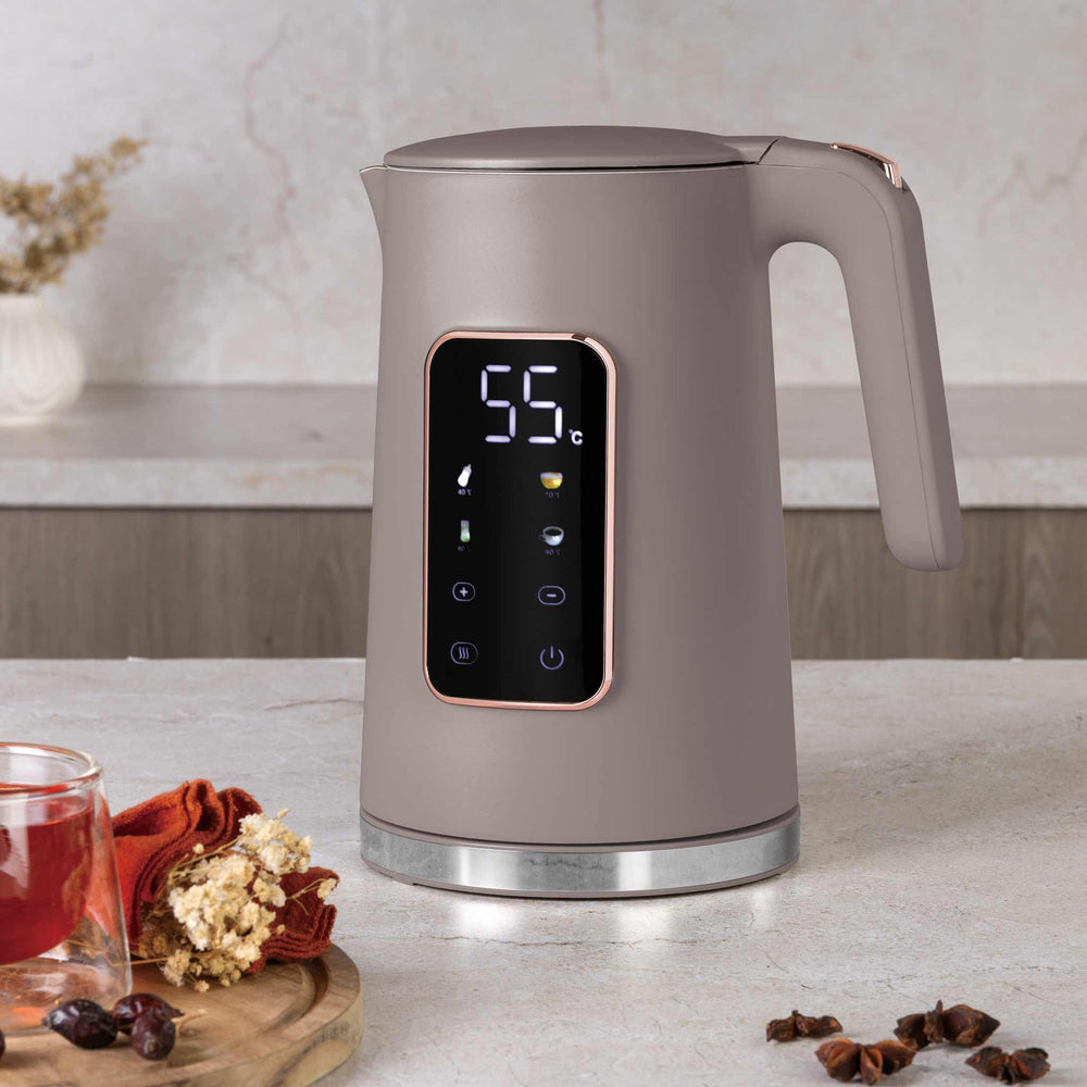 BerlingerHaus Elkande Digital Taupe - Temperaturindstilling - 1.7 Liter - 2200W
