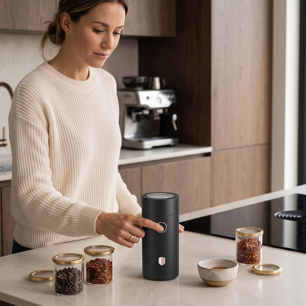 BerlingerHaus Elektrisk Kaffekværn / Kaffegryn Maler - Sort Roséguld - 150W