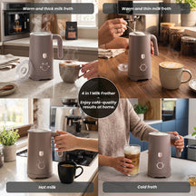 BerlingerHaus Elektrisk Mælkeskummer 4-i-1 Taupe - 160 ml