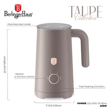BerlingerHaus Elektrisk Mælkeskummer 4-i-1 Taupe - 160 ml