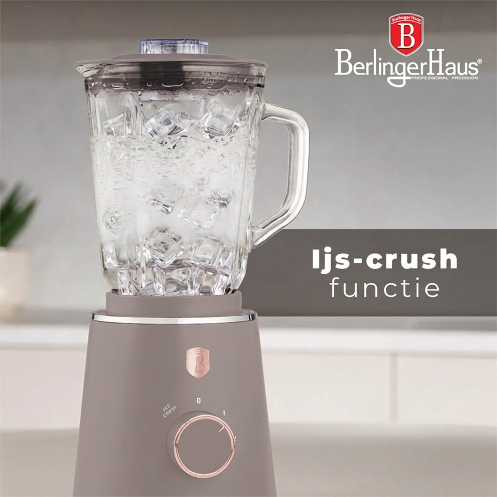 BerlingerHaus Blender Taupe - Glas Kande - 1.5 Liter - 1000W