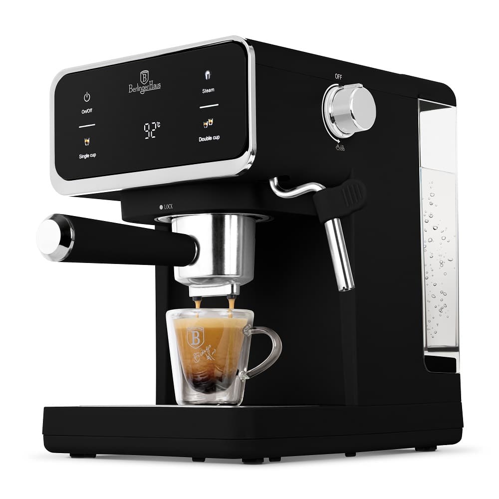 BerlingerHaus Espressomaskine / Pistonmaskine Digital Mat Sort - 3-i-1 - 20 Bar - 1,0 Liter