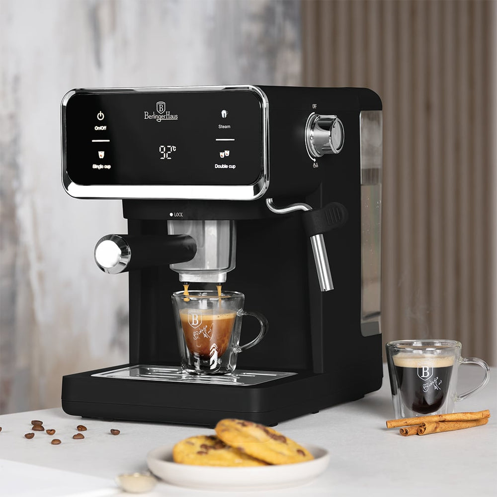 BerlingerHaus Espressomaskine / Pistonmaskine Digital Mat Sort - 3-i-1 - 20 Bar - 1,0 Liter