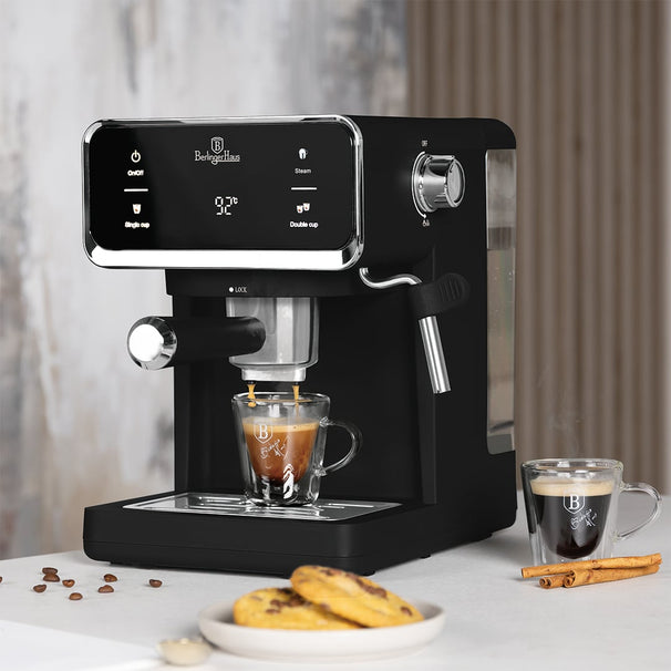 BerlingerHaus Espressomaskine / Pistonmaskine Digital Mat Sort - 3-i-1 - 20 Bar - 1,0 Liter