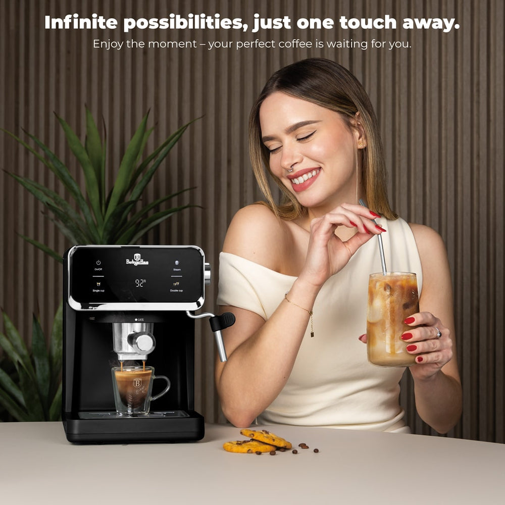 BerlingerHaus Espressomaskine / Pistonmaskine Digital Mat Sort - 3-i-1 - 20 Bar - 1,0 Liter