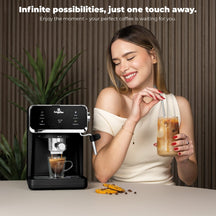BerlingerHaus Espressomaskine / Pistonmaskine Digital Mat Sort - 3-i-1 - 20 Bar - 1,0 Liter