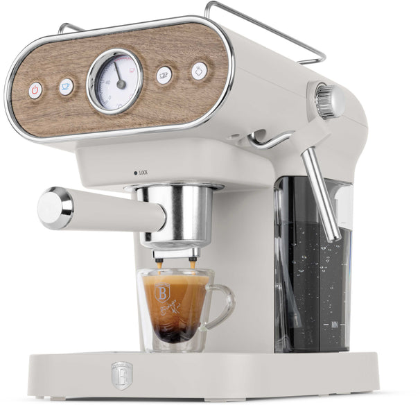 BerlingerHaus Espressomaskine / Pistonmaskine Digital Mat Creme - 3-i-1 - 20 Bar - 1.02Liter