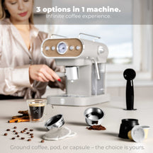 BerlingerHaus Espressomaskine / Pistonmaskine Digital Mat Creme - 3-i-1 - 20 Bar - 1.02Liter