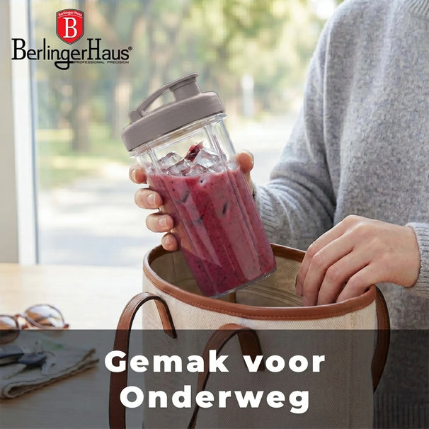BerlingerHaus Smoothie Blender to Go Taupe - Inkluderer 2 Beholdere - 320W