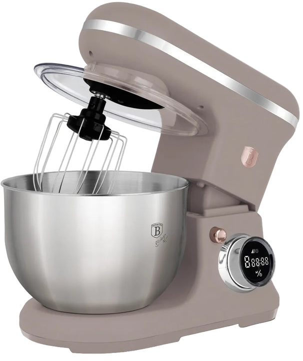 BerlingerHaus Køkkenmaskine Taupe - Rustfrit Stål Skål 6 Liter - 1500W