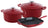 BK Pandesæt Bourgogne Chili Red Gussejern 3-delig - Stegepande ø 24, 28 cm & Grillpande 26x26 cm - egnet til alle varmekilder