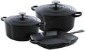 BK Pandesæt Bourgogne Jet Black Gussejern 3-delt - Stegepande ø 24, 28 cm & Grillpande 26x26 cm - egnet til alle varmekilder
