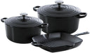 BK Pandesæt Bourgogne Jet Black Gussejern 3-delt - Stegepande ø 24, 28 cm & Grillpande 26x26 cm - egnet til alle varmekilder