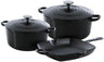 BK Pandesæt Bourgogne Jet Black Gussejern 3-delt - Stegepande ø 24, 28 cm & Grillpande 26x26 cm - egnet til alle varmekilder