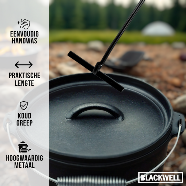 Blackwell Deksellifter for Braadpan - Dutch Oven - Sort Stål - 42 cm