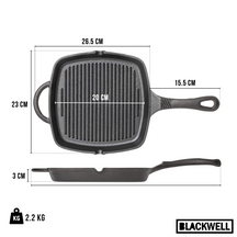 Blackwell Grillpande Gussejern Cast Iron 23 x 23 cm - egnet til alle varmekilder - uden non-stick belægning