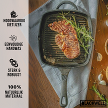 Blackwell Grillpande Gussejern Cast Iron 23 x 23 cm - egnet til alle varmekilder - uden non-stick belægning