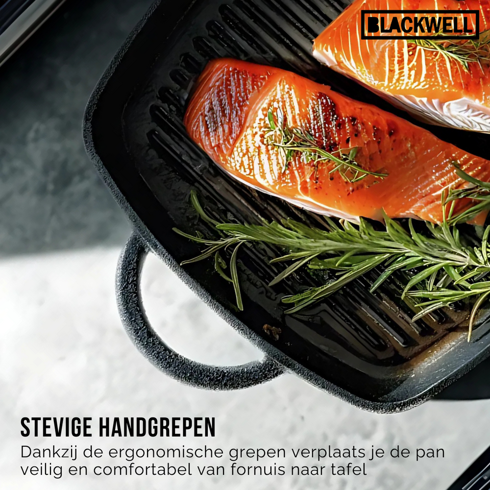 Blackwell Grillpande Gussejern Cast Iron 23 x 23 cm - egnet til alle varmekilder - uden non-stick belægning