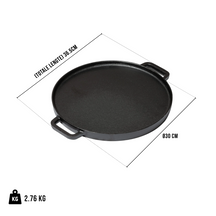 Blackwell Grillplade BBQ / Bagplade Gussejern ø 30 cm - uden non-stick belægning 2-sidet