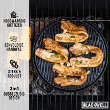 Blackwell Grillplade BBQ / Bagplade Gussejern ø 30 cm - uden non-stick belægning 2-sidet