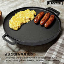 Blackwell Grillplade BBQ / Bagplade Gussejern ø 30 cm - uden non-stick belægning 2-sidet