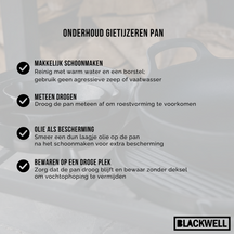 Blackwell Grillpande Gussejern Cast Iron 23 x 23 cm - egnet til alle varmekilder - uden non-stick belægning
