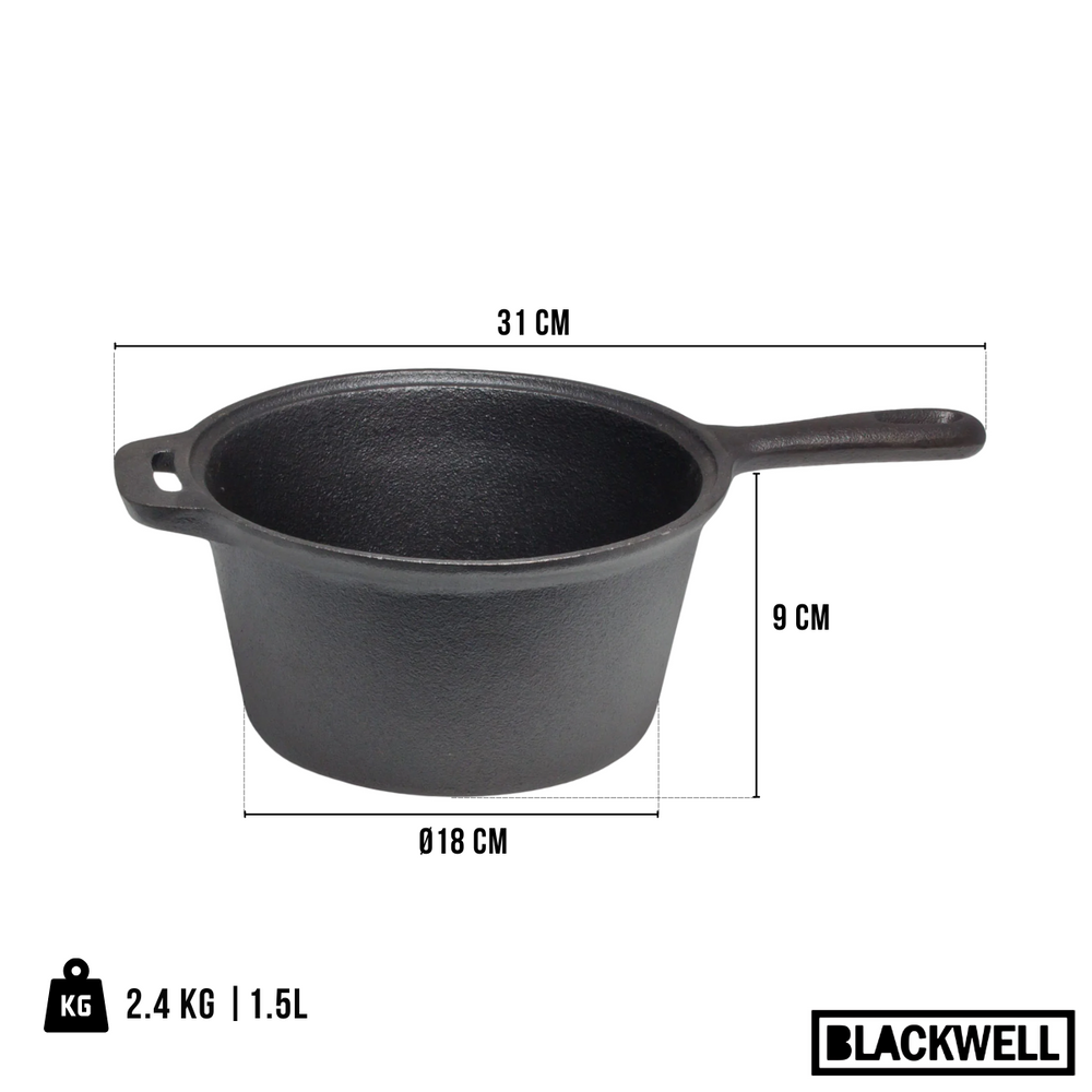 Blackwell Sauspan Gietijzer / Steelpan ø 18 cm - 1.5 liter - uden non-stick belægning