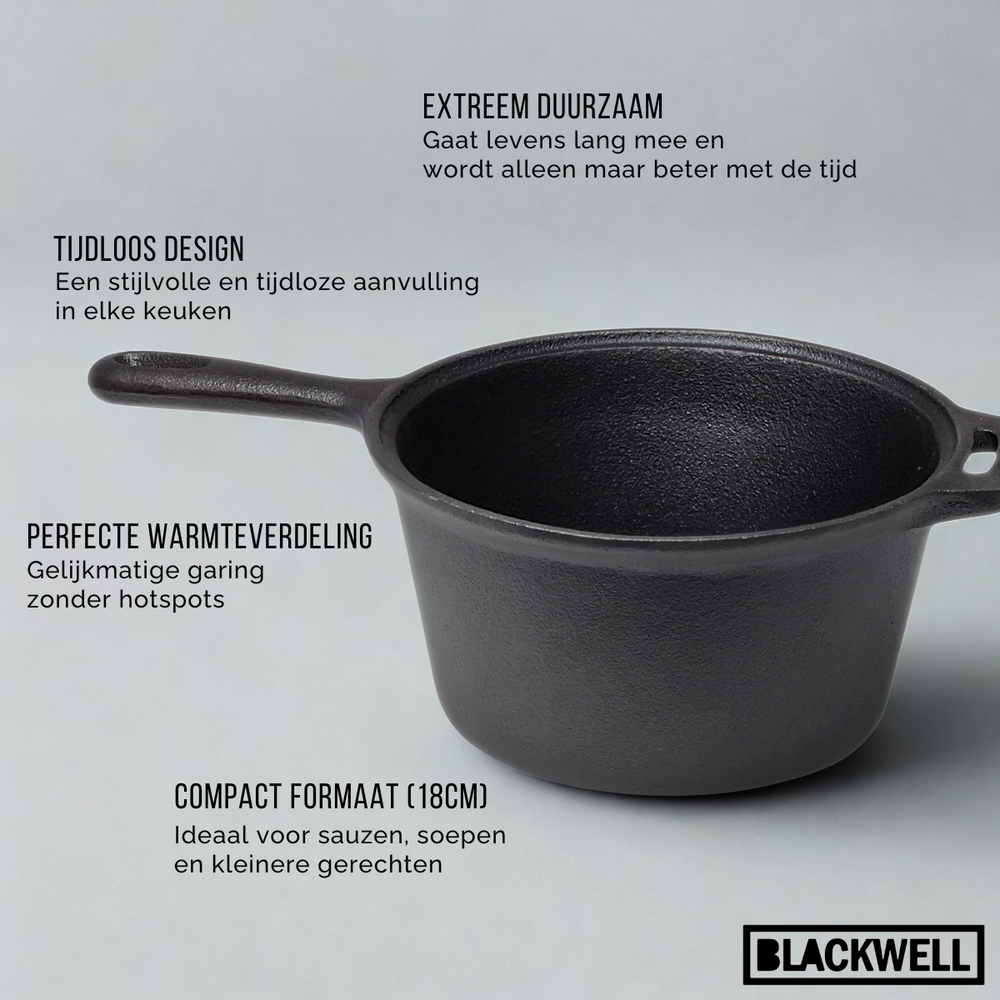 Blackwell Sauspan Gietijzer / Steelpan ø 18 cm - 1.5 liter - uden non-stick belægning