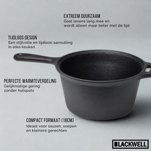 Blackwell Sauspan Gietijzer / Steelpan ø 18 cm - 1.5 liter - uden non-stick belægning