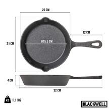 Blackwell Stegepande Gussejern ø 20 cm - egnet til alle varmekilder - uden non-stick belægning